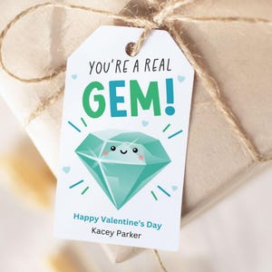 Tarjeta de San Valentín imprimible Eres una joya, etiqueta de San Valentín para el aula, etiqueta editable de Canva, San Valentín escolar, Eres una joya de amigo, etiqueta de regalo