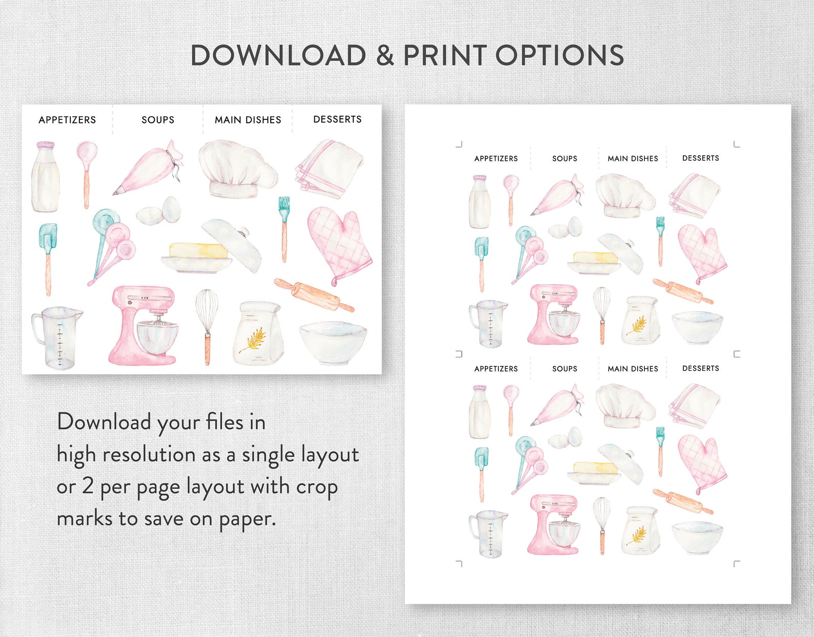 Editable Recipe Card Dividers 4x6 and 5x7 Recipe Card Etsy Canada