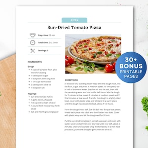 Recipe Template, Printable Recipe Page, Editable Recipe Book, Apple Pages, Google Docs, MS Word, Canva Recipe Template, Cookbook Page