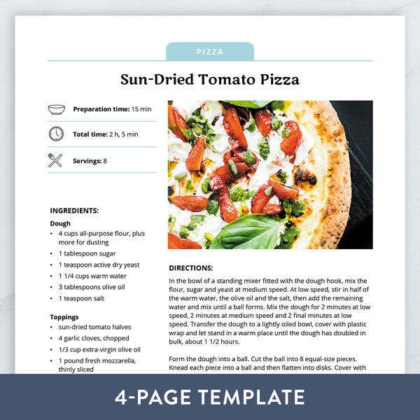 Ms Word Cookbook Template Etsy Ms Word Cookbook Template Etsy