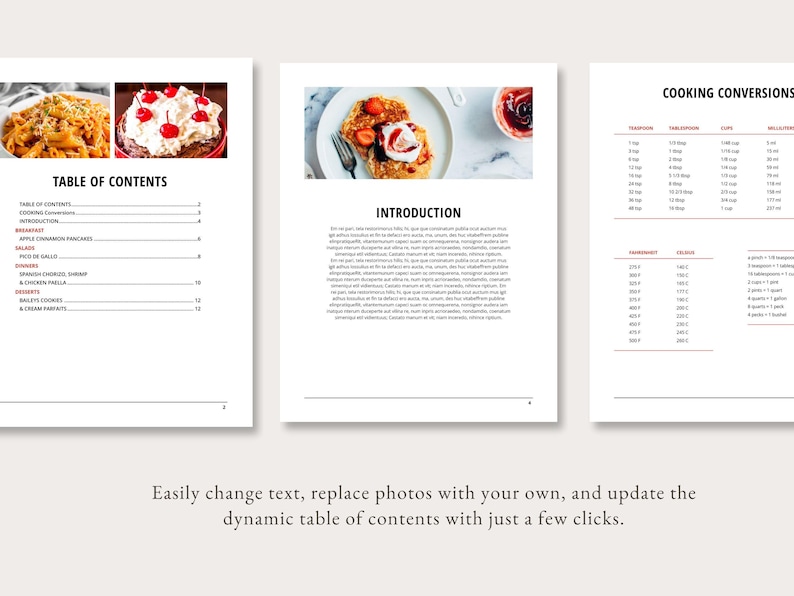 InDesign Recipe Template, Editable Adobe InDesign Recipe Book, Printable Cookbook, DIY Recipe Binder, Editable Cookbook Pages, InDesign File image 3