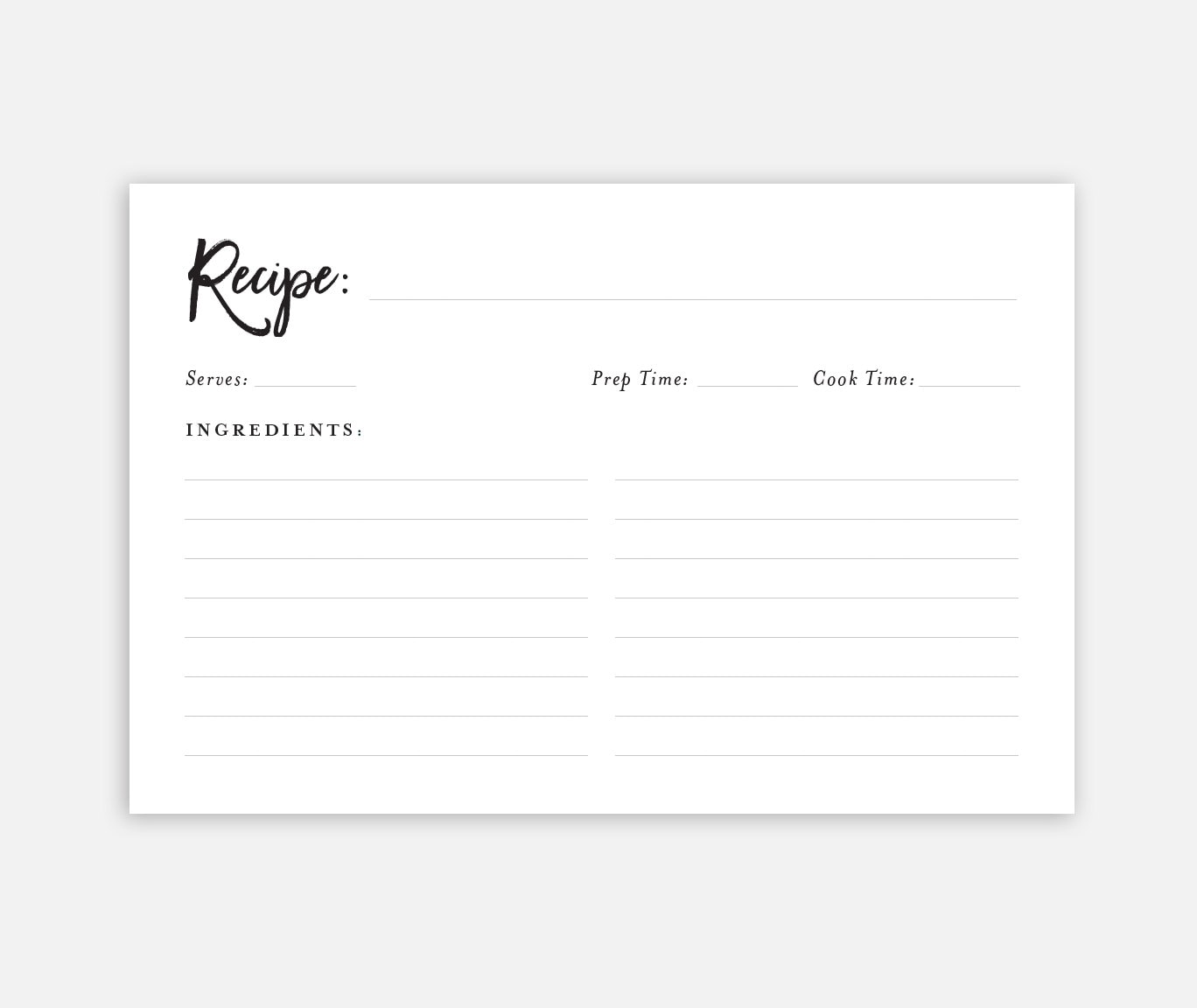 downloadable recipe card recipe cards printable recipe etsy reciepe card