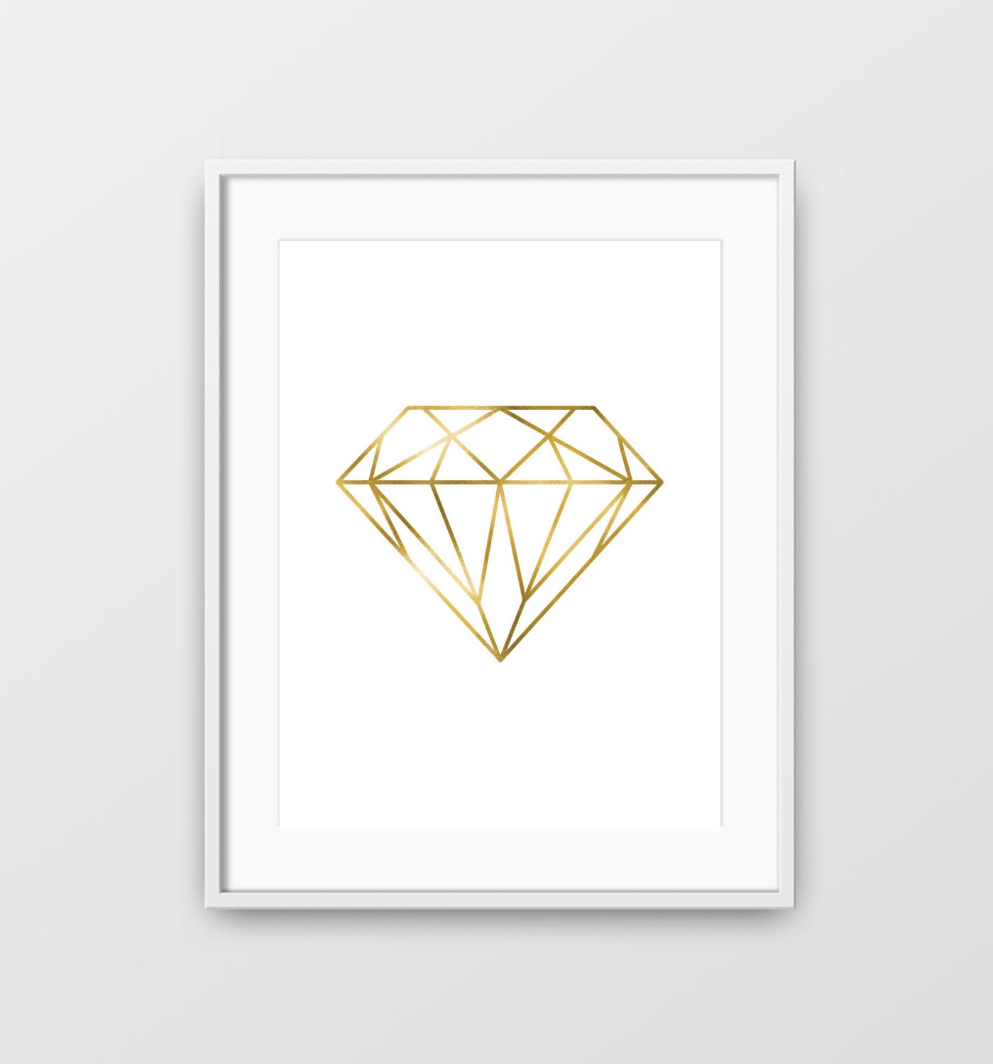 Diamond Diamond Wall Art Gold Diamond Minimalist Diamond Etsy