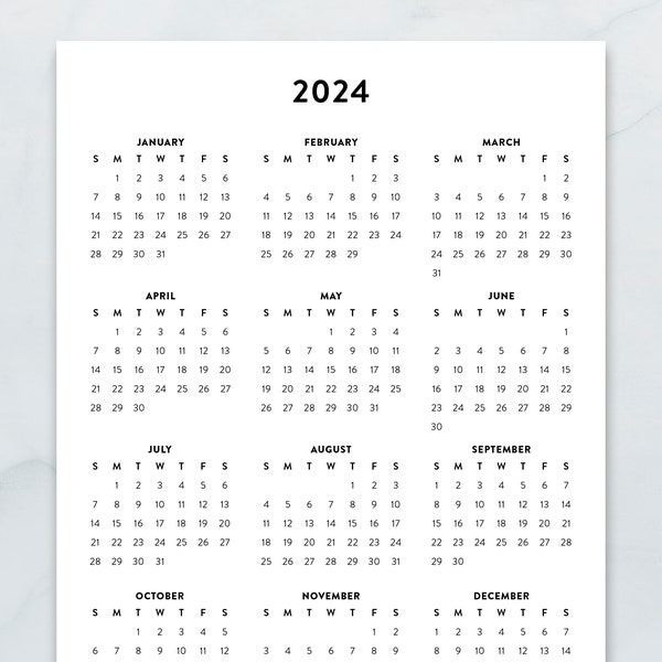 Timeanddate 2024 Calendar Etsy Canada