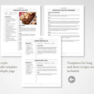 Editable MS Word Template, Printable Recipe Binder Kit, Instant ...