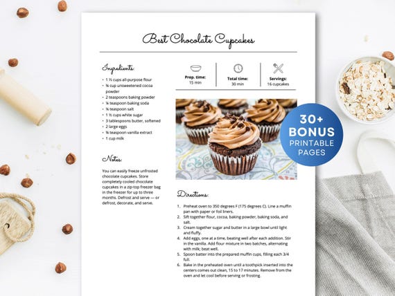 Plantilla De Página De Recetas Para Word Plantillas Para Recetario De