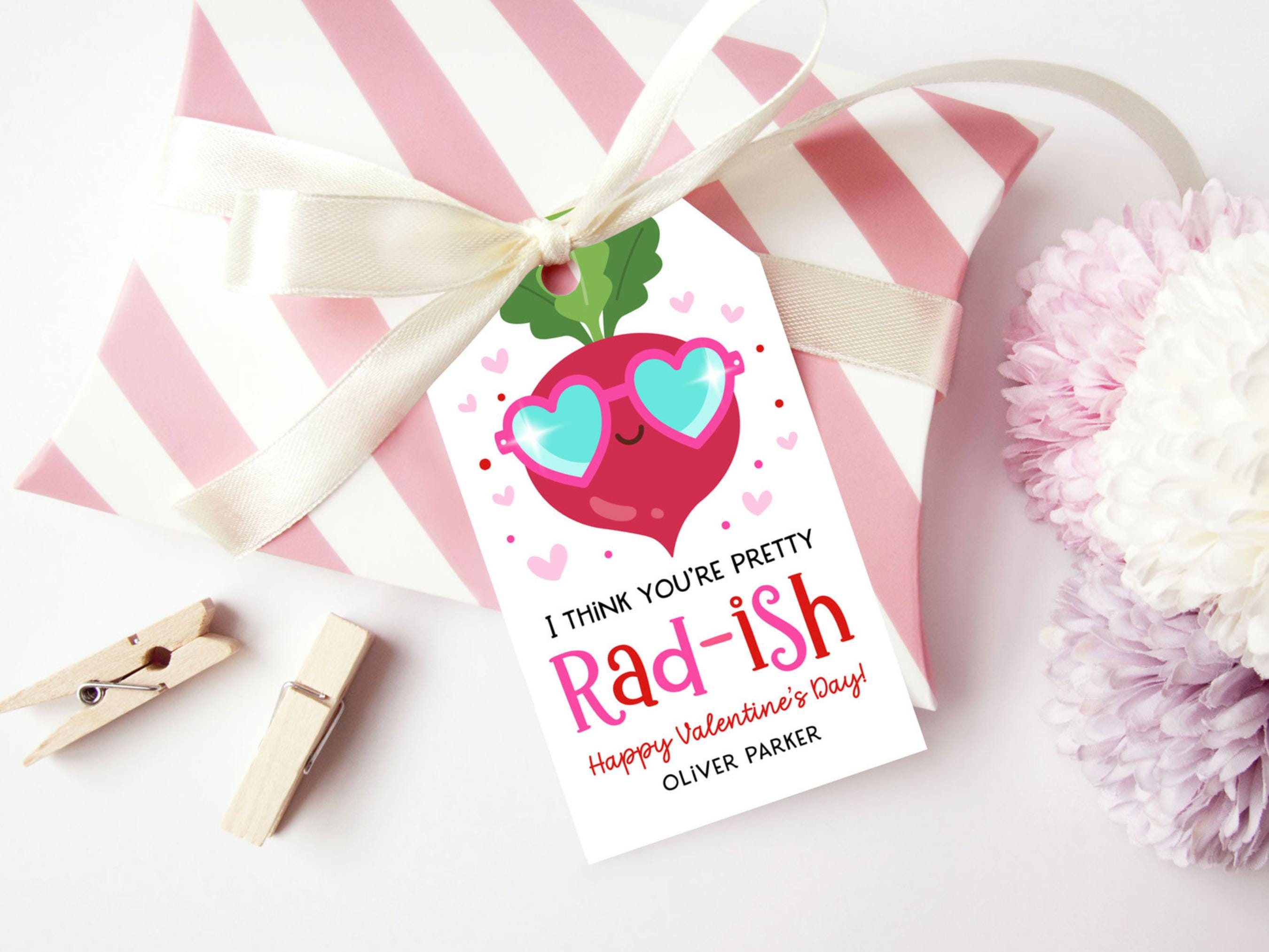 Rad Friend You're Pretty Rad-ish, Printable Valentine's Day Gift Tag, Kids ...