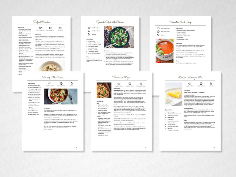 Editable MS Word Cookbook Template, Printable Recipe Binder Kit ...