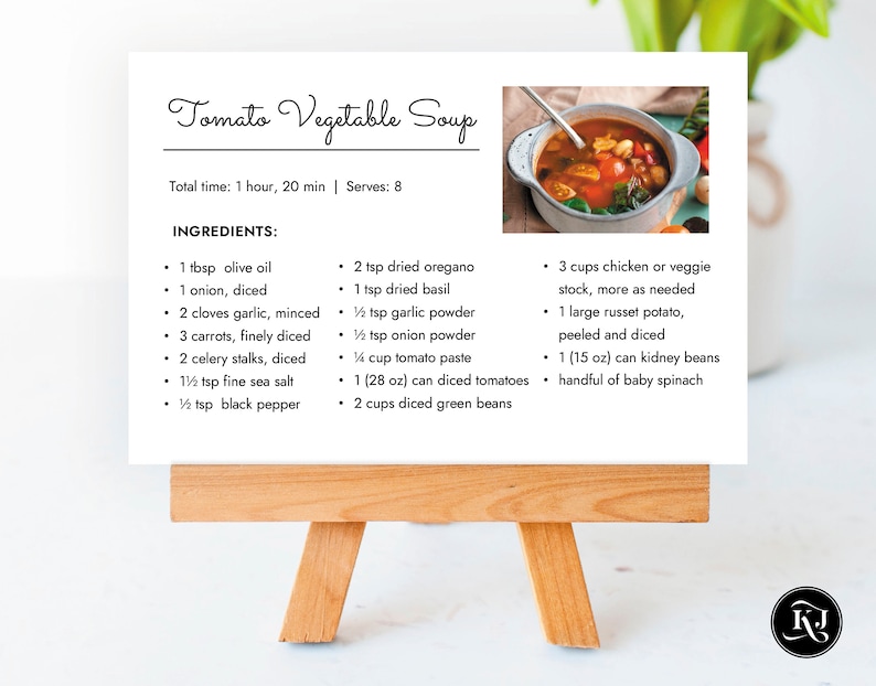 4x6 and 5x7 Recipe Card Template, Recipe Card MS Word Template, Printable Recipe Cards, Recipe Page, Editable Recipe Cards and Dividers image 4