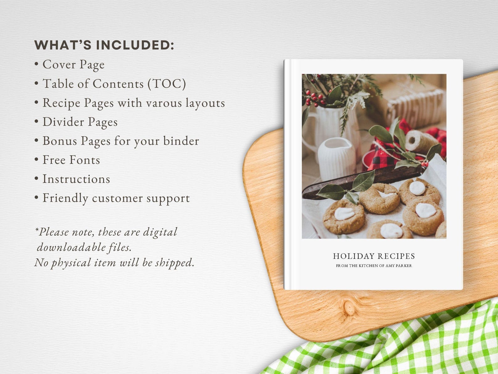 Recipe Book Template, Printable MS Word Template, Classic Style ...