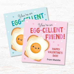 Du bist ein Ei-cellent Freund, süßes Ei, Valentinstag Anhänger, ausgezeichneter Freund, Klassenzimmer Valentinstag, Schule Geschenkanhänger, Freundschaftskarte, Canva