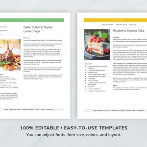 Editable Recipe Word Template Google Docs Mac Pages Cookbook Recipe