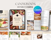 Canva Cookbook Template, Editable Recipe Book, Printable Recipe ebook, Canva Meal Planner, Recipe Bundle, Instant Download, Edit in Canva