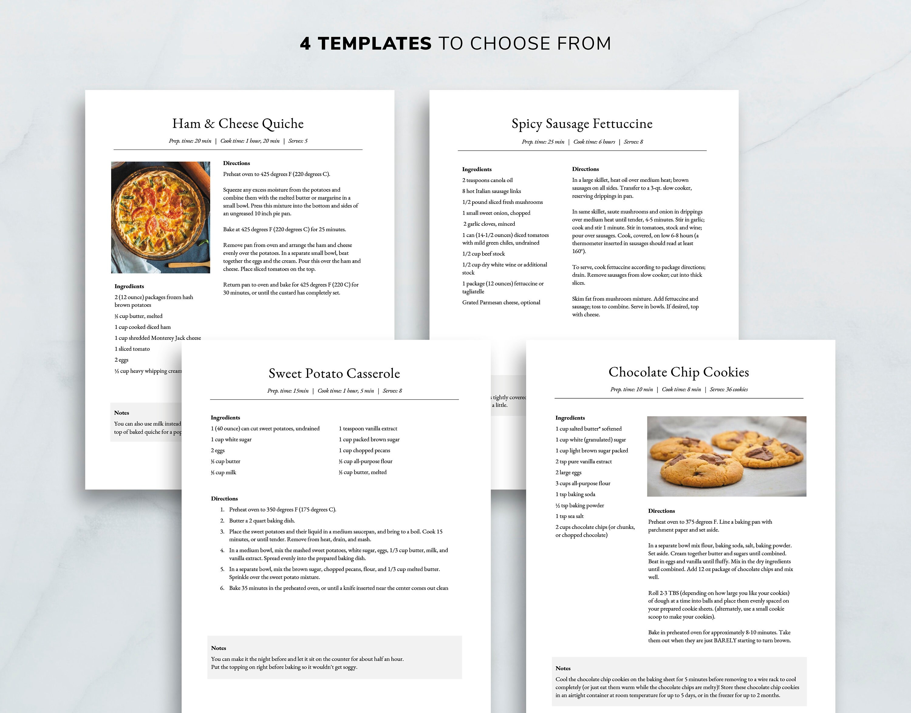 Recipe Template Google Docs Template Editable Recipe Etsy