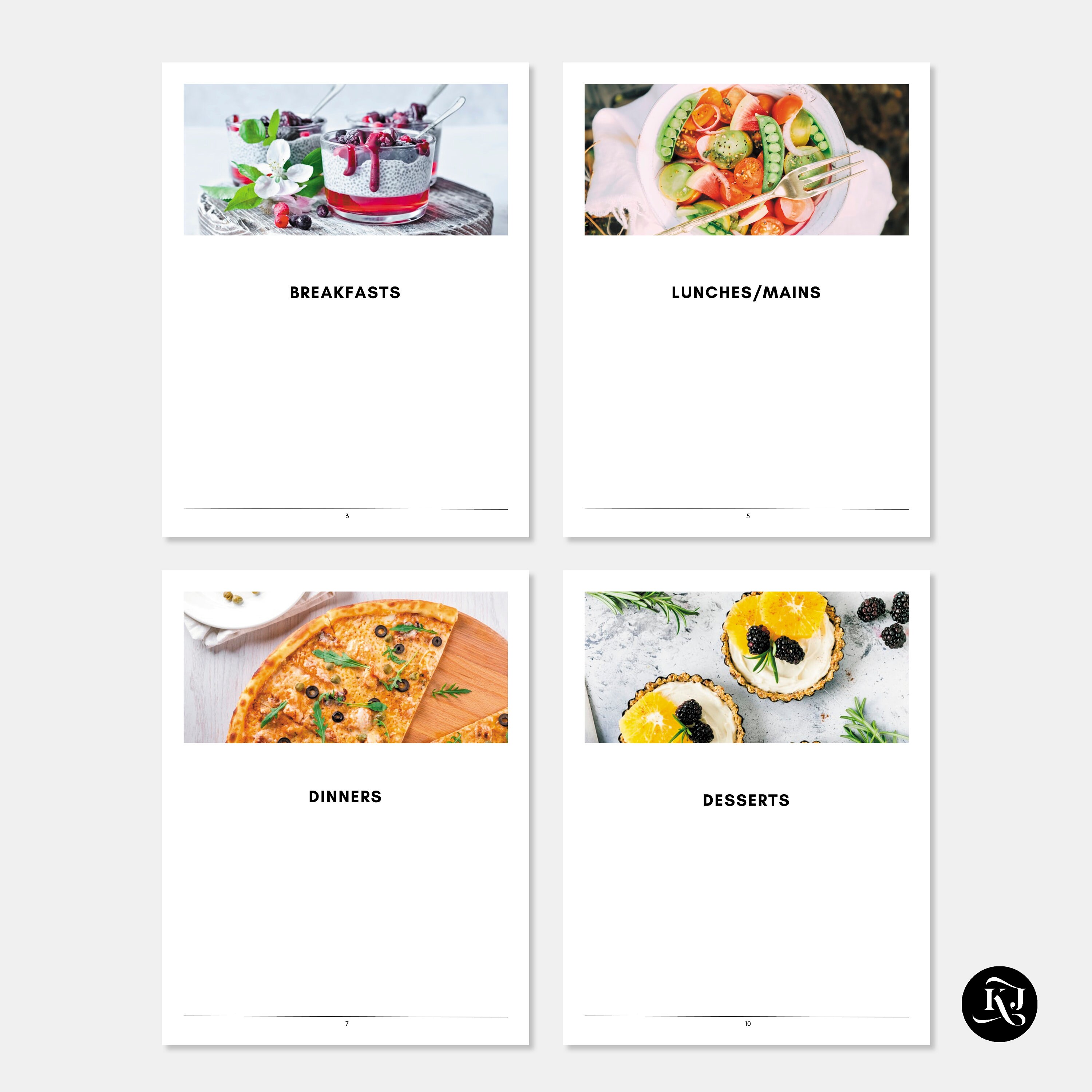 Printable Recipe Book Kit Editable Recipe Template for Word Etsy España