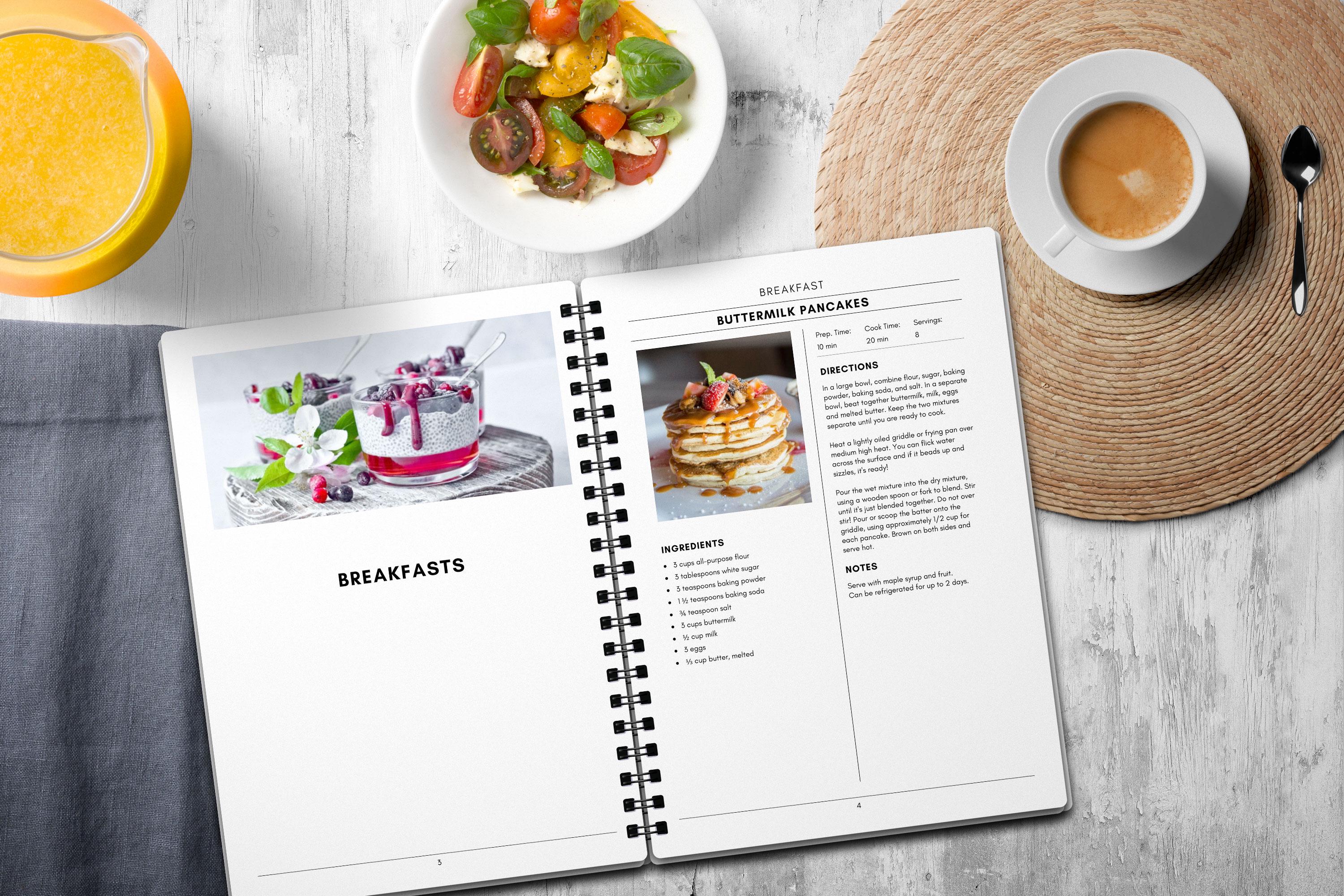 Editable MS Word Template, Printable Recipe Binder Kit, Instant ...