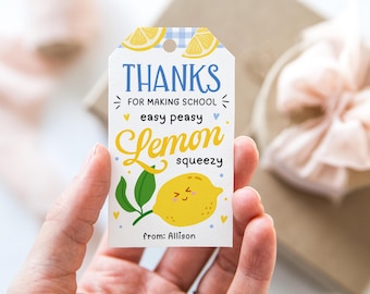 Lehrer Wertschätzung Geschenkanhänger zum ausdrucken, Easy Peasy Lemon Squeezy, Abschluss der Schule Lehrer Geschenk, Limonade Geschenkanhänger, Instant Download