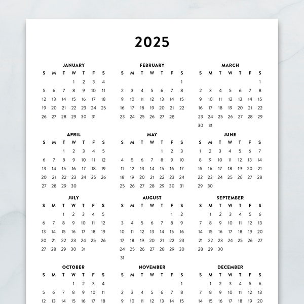 Printable Calendar Etsy