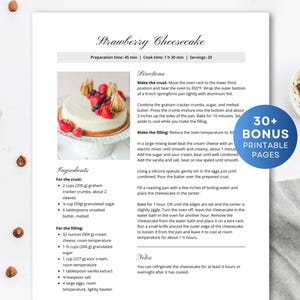Recipe Template with Sript Font, Printable Recipe Page, Elegant Recipe, MS Word, Apple Pages, Google Docs, Canva Recipe Template, Easy Edit