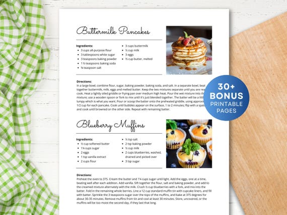 Plantilla De Página De Recetas Para Word Plantillas Para Recetario De