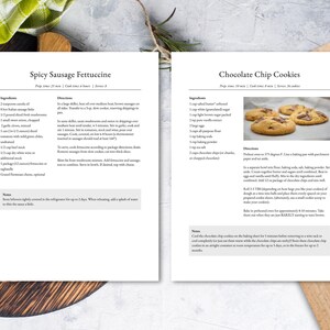 Modello di ricetta per MS Word, Google Docs, Mac Apple Pages, modello di ricettario modificabile, modello di ricetta classica, A4, lettera, modello Canva immagine 3