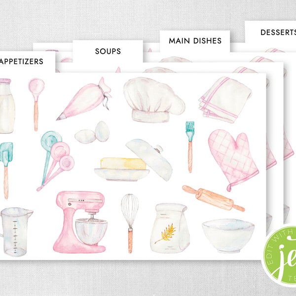 Recipe Card Dividers - Etsy