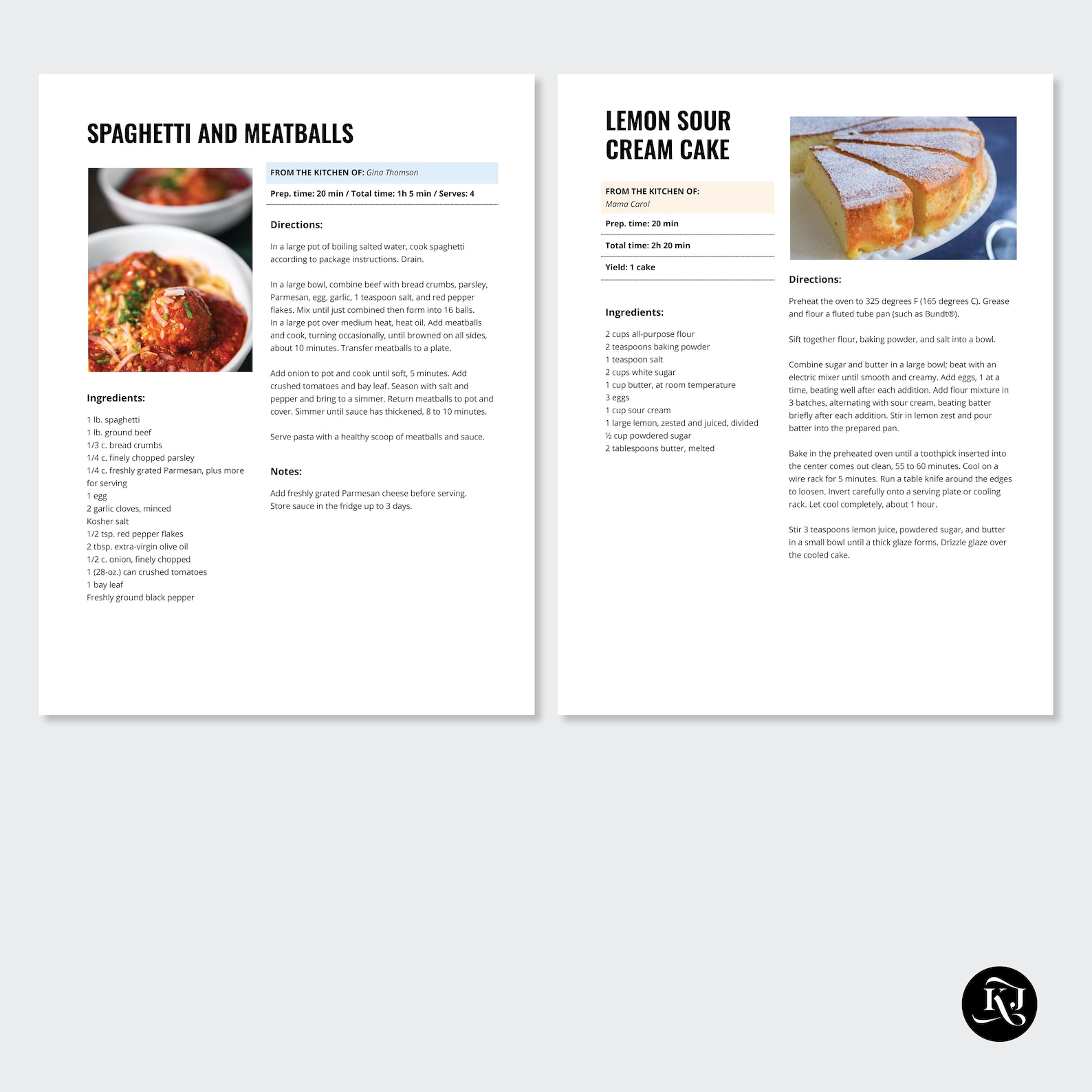 Google Docs Recipe Template Modern Editable Recipe Pages Etsy