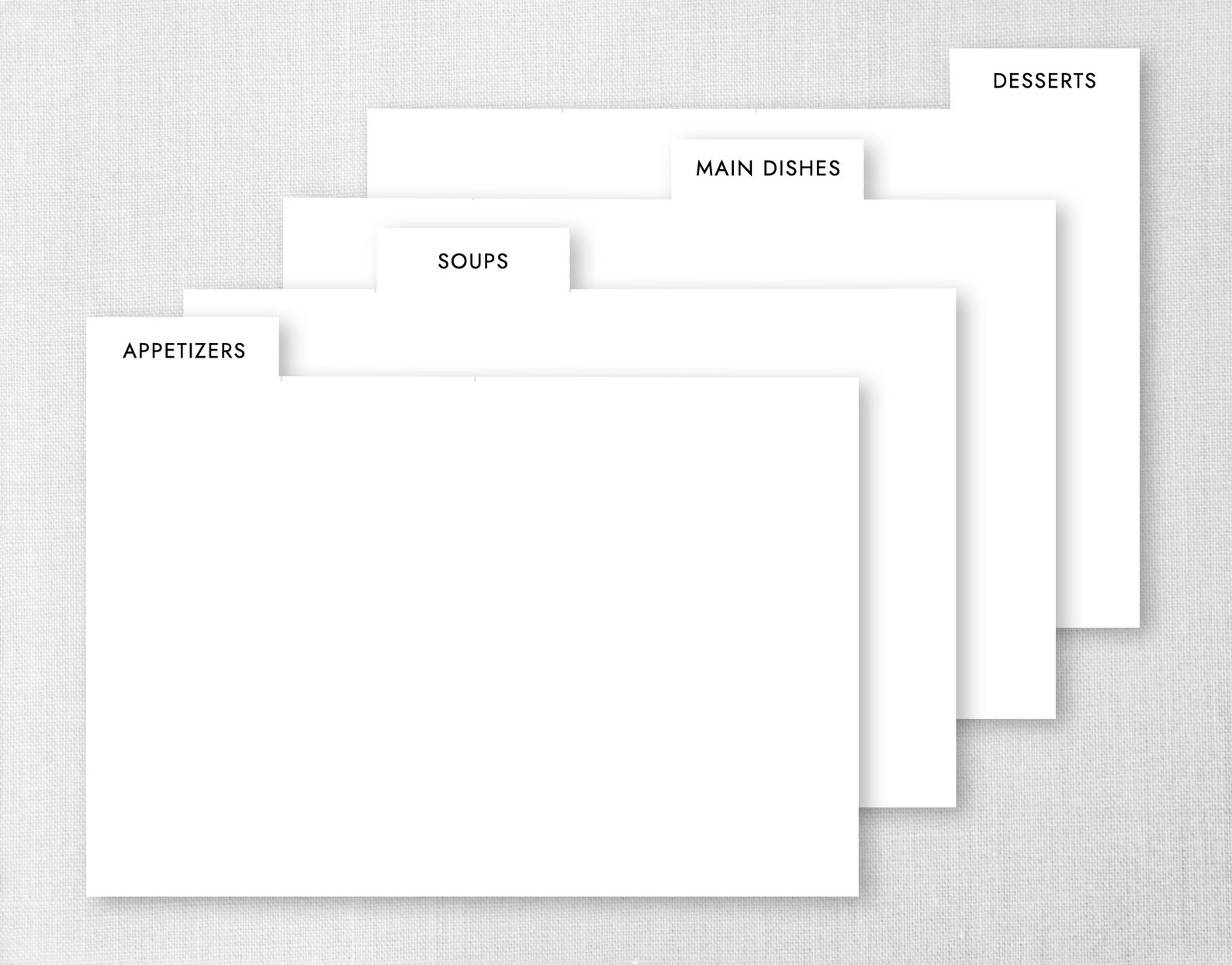 Editable Recipe Card Dividers 4x6 and 5x7 Recipe Card Etsy