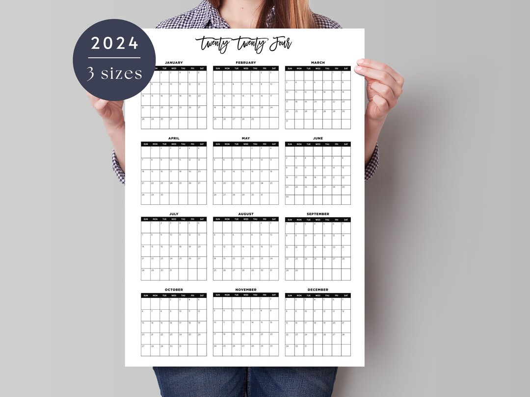 2024 Calendar 2024 Large Wall Calendar 2024 Printable Calendar 2024