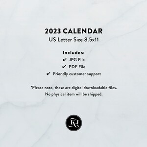 2023 Minimalist Letter Printable Calendar 2023 Simple image 4