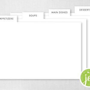 Buy AKSHAYA Recipe Card Dividers Set - 25 Recipe Box dividers 4x6 with Tabs, 16 Labelled and 9 Blank Tabs, Index Card Dividers 4x6