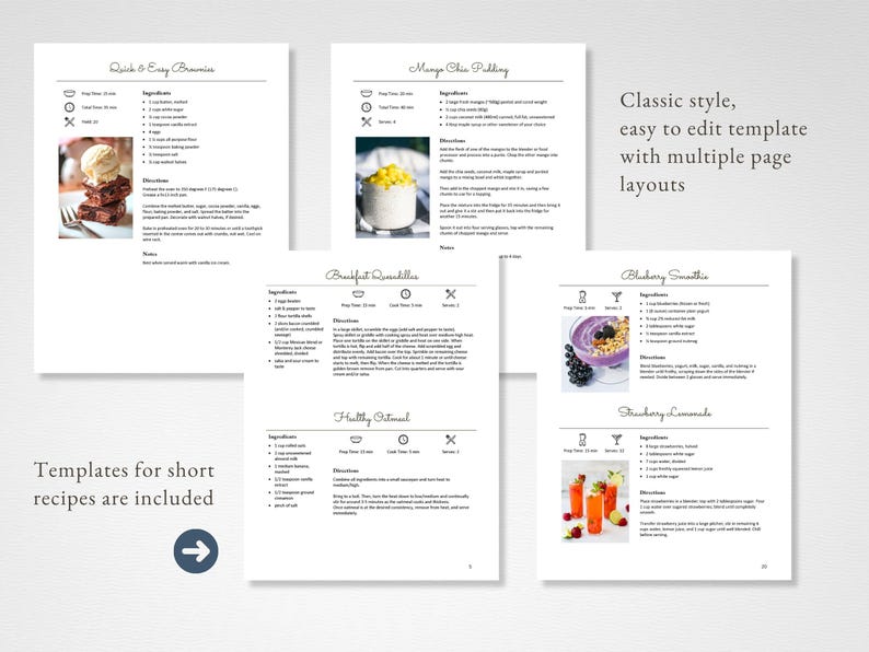 Editable MS Word Cookbook Template, Printable Recipe Binder Kit ...