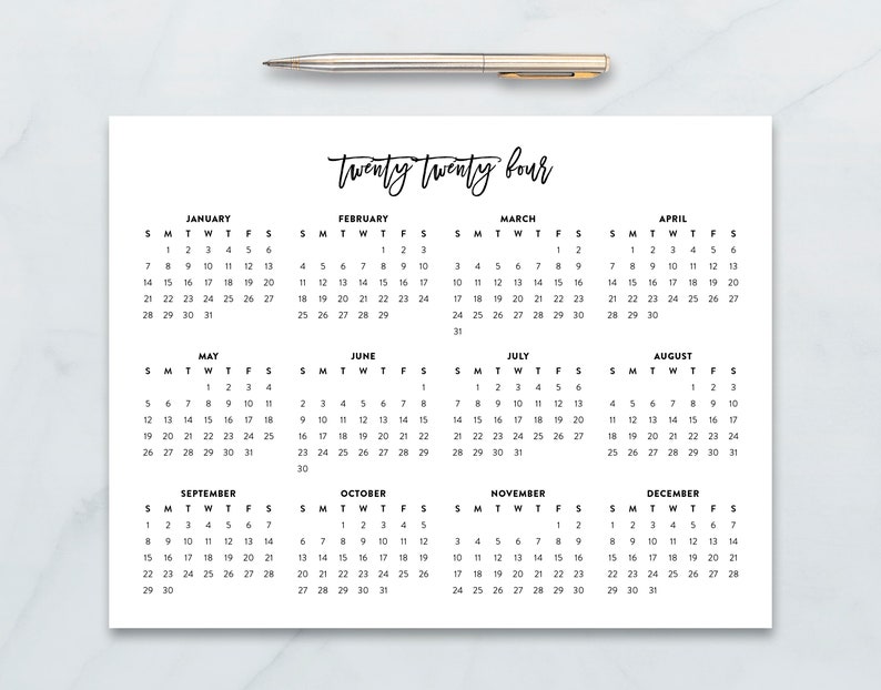 2024 Printable Letter Calendar 2024 Desk Calendar Etsy Australia