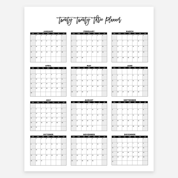 Om Calendrier 2023 2023 Printable Wall Calendar 2023 Wall Planner 2023 Monthly | Etsy