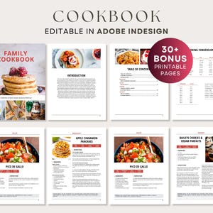 InDesign Recipe Template, Editable Adobe InDesign Recipe Book, Printable Cookbook, DIY Recipe Binder, Editable Cookbook Pages, InDesign File