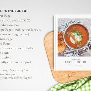 Editable Cookbook MS Word Template Classic Style, Printable Recipe Book ...
