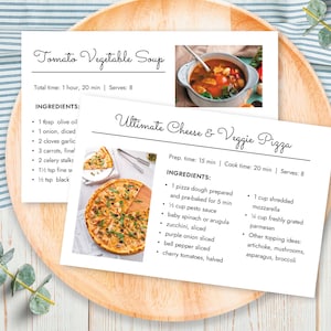 4x6 and 5x7 Recipe Card Template, Recipe Card MS Word Template, Printable Recipe Cards, Recipe Page, Editable Recipe Cards and Dividers image 1