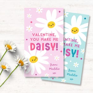 Étiquette-cadeau imprimable marguerite Saint-Valentin, carte You Make me Daisy, école Saint-Valentin, fleur Saint-Valentin, téléchargement immédiat
