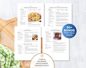 4 Page Recipe Template, Printable Recipe Book, Editable Recipe Template Word, Mac Pages, Google Docs, Canva, Clean Simple Cookbook Template