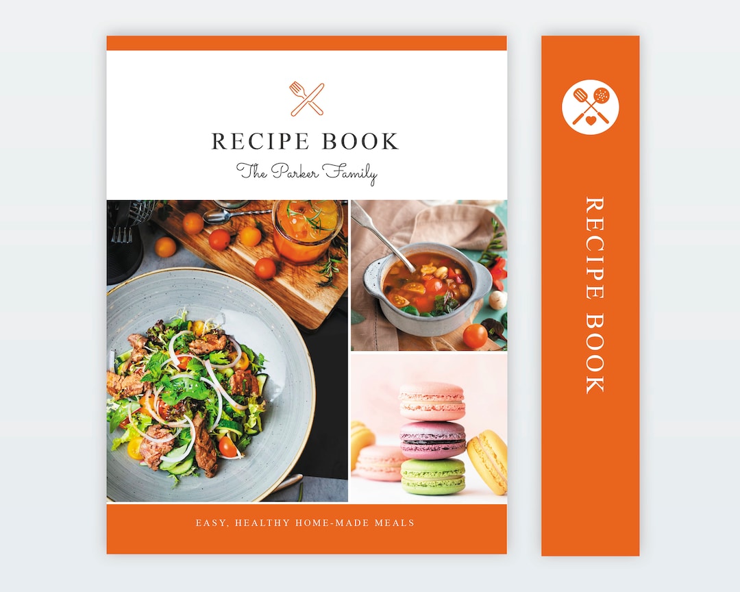 Editable Recipe Cover, Cookbook Binder Kit, Printable Recipe Book Cover Divider Pages, Instant ...