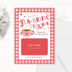 Vous êtes un professeur de thé, porte-cartes de professeur pour la Saint-Valentin, cadeau pour professeur, porte-cartes pour professeur de thé à imprimer, porte-cartes de professeur pour la Saint-Valentin