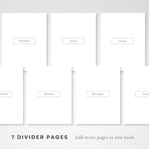Editable Cookbook MS Word Template Classic Style, Printable Recipe Book Binder Kit, Kitchen Recipe Book Template, Cookbook Pages Template image 5