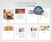 Editable MS Word Template, Printable Recipe Binder Kit, Instant Download, DIY Cookbook, Customizable Kitchen Organizer, Recipe Pages Book