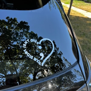 Semicolon Decal: Stay Strong, Mental Health Awareness Car/Laptop Sticker