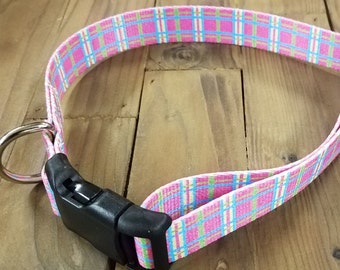 Pink Dog Collar Free Shipping Large  1 inch wide
