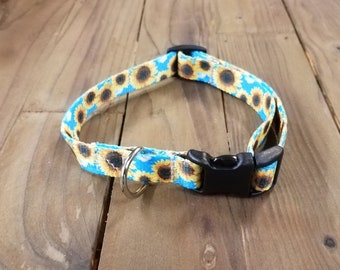 Small Sun Flower Dog Collar.