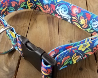 Crazy Color   Dog Collar Free Shipping Large and Extra Large 1.5 inch wide