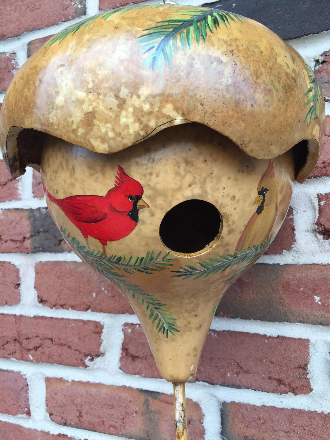 Gourd Birdhouse - Cardinals on Tree main image 1