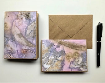 hanakrafts x melo.handmades Collection Fête des Mères: ensembles de cartes teints à la main sur papier kraft avec enveloppes assorties (ensemble de 4)