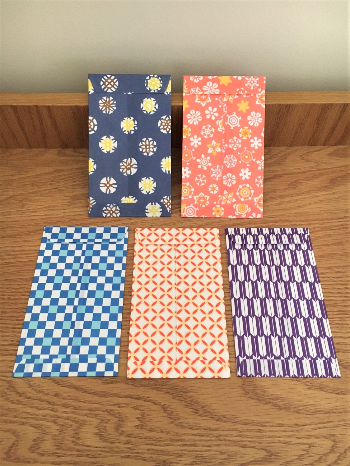 Origami Paper Gift Envelopes With Bright Modern Designs, Voucher ...